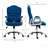 Home Office Chair, Velvet Computer Chair, Button Tufted Desk Chair With Swivel Wheels, Adjustable Height, And Tilt Function, Blue