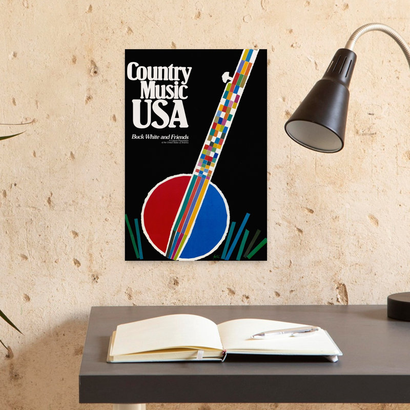 Country Music Usa Contemporary Wall Art Print 1 Piece Wrapped Canvas Wall Art, 45.72cm H x 30.48cm W