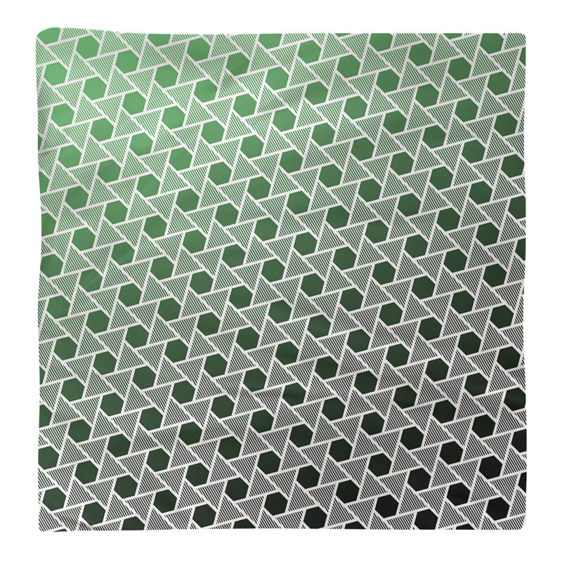 Serviette triangles hexagonals Mcguigan, H 10 po x l 10 po x P 0,1 po, Noir / Vert, Coton