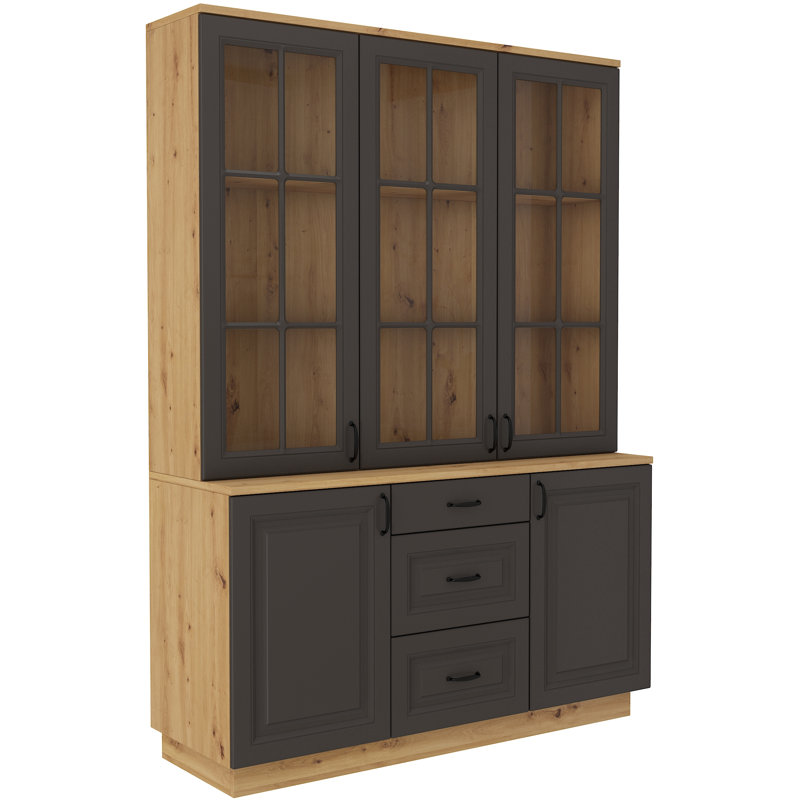 Devyne Display Cabinet, Grey/Brown