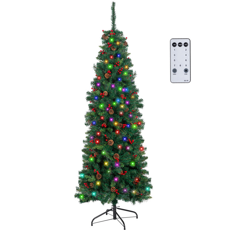 Arbre de Noël avec pommes de pin, 6'