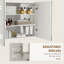 Armoire de salle de bain à miroir murale avec rangement, lumières DEL et tablette réglable
