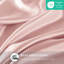 4 draps de luxe en satin simple rosé - froissé, doux pour la peau, frisottis apprivoisés, 1 drap plat, taies d'oreiller ajustées lisses et soyeuses, réduit les bris,