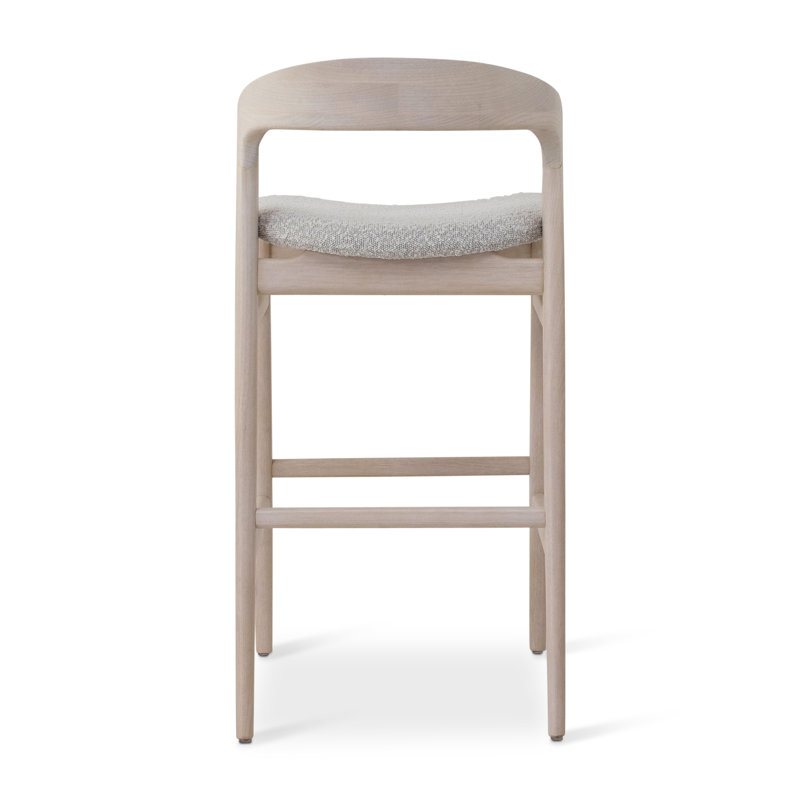 Modern Brazilian Velma Counter Stool, Counter Stool (25.25" Seat Height), Crafted Glaze Performance Boucle