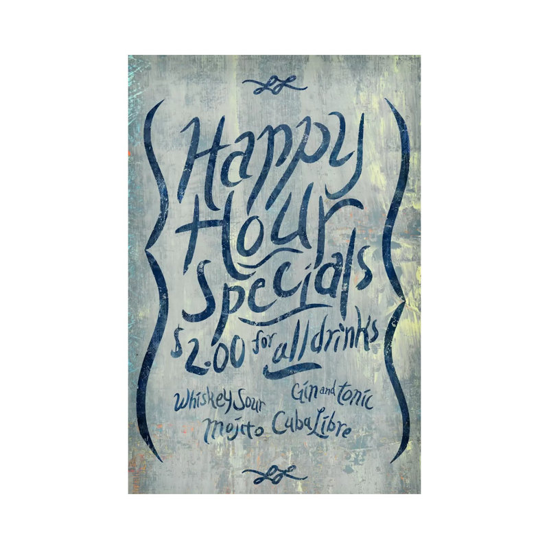 Happy Hour Blue by PI Studio - Wrapped Canvas Print, 20.32 cm H x 30.48 cm W