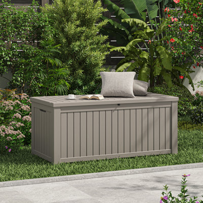 Coffre de terrasse extérieur 150-260 gallons avec tiges hydraulique