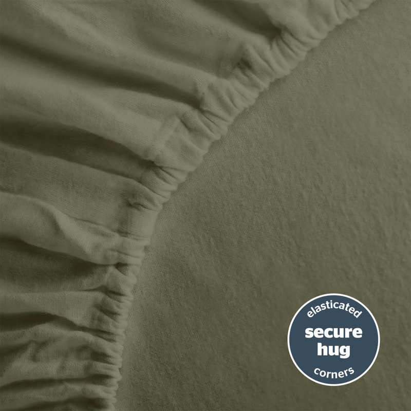 Silentnight Brushed Cotton Fitted Sheet, Kingsize (5'), Green