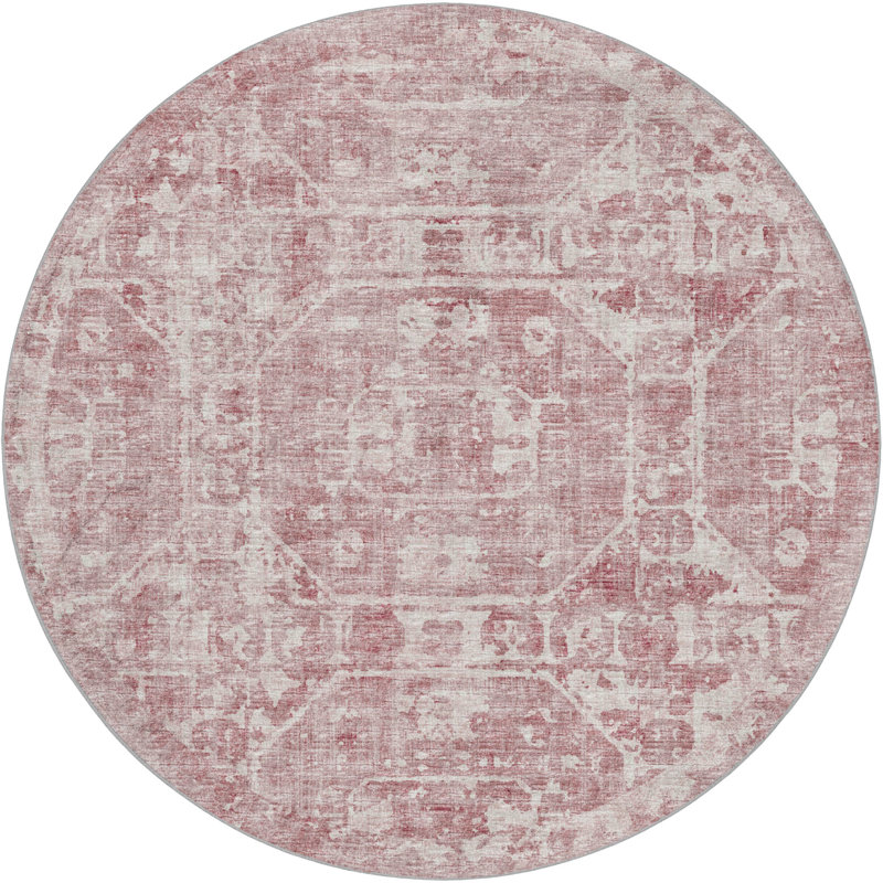 Premium Machine Washable Dream Shag Tribal Medallion Rug, Mocha, 8' Round