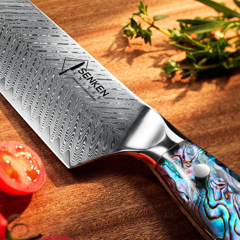 Senken Knives 67-layer Damascus Steel Cleaver Knife With Abalone Shell Handle