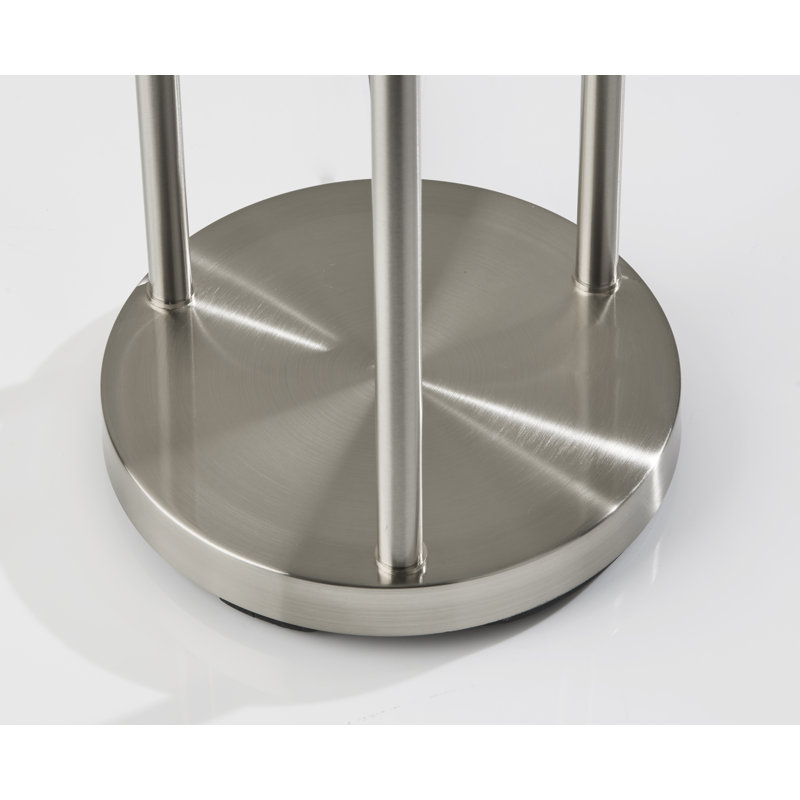 63'' Tray Table Floor Lamp, Brushed Steel