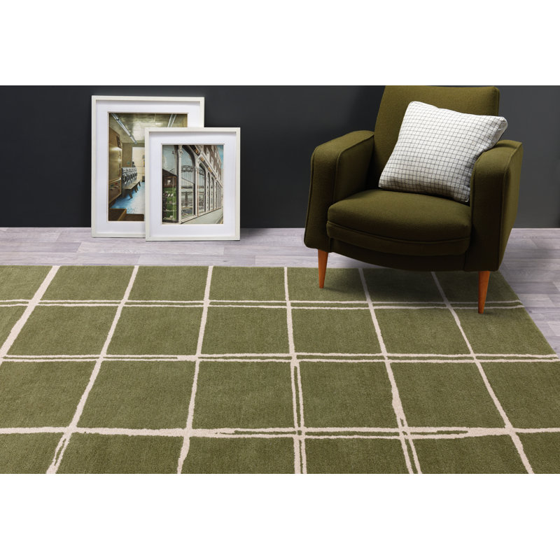 Krauss Geometric Wool Hand Woven Area Rug, Rectangle 200 x 290 cm