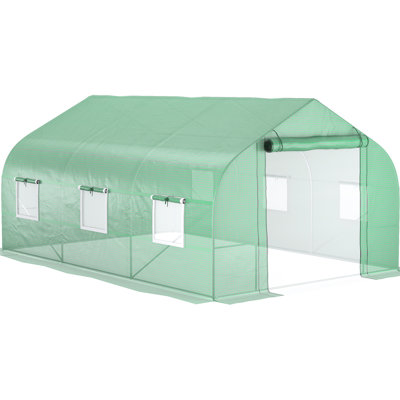 11.5'x10'x7' Greenhouse With Galvanized Construction, Plants From Cold Mesh Protected Interior Steel, Weather Damage Finish And Ventilation