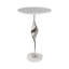 Table d'appoint chic et ronde en marbre avec base en métal torsadée pour le salon Living Room-91951503