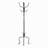 Coat Rack, Hall Tree, Free Standing, 8 Hooks, Entryway, 74"H, Bedroom, Black Metal, Transitional