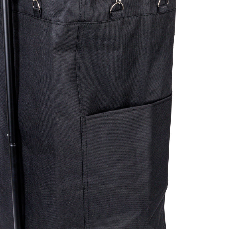 Black Canvas Rolling Laundry Sorter with Wheels