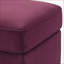 Repose-pieds rouge bourgogne avec coussins en fausse fourrure, housse amovible | Argent brossé | Argent mat-1146783196