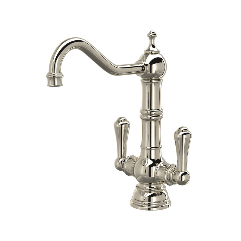 Edwardian Two Handle Bar/Food Prep Kitchen Faucet, Polished Nickel