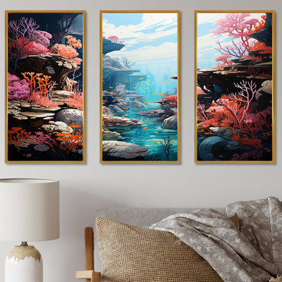 «Coral World Expression - Coastal Coral Under Water», ensemble de reproduction d'art mural