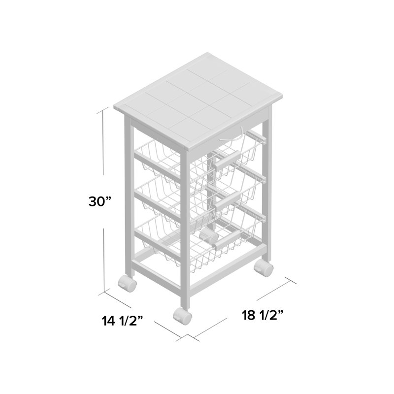 18.5 " W Kitchen Cart