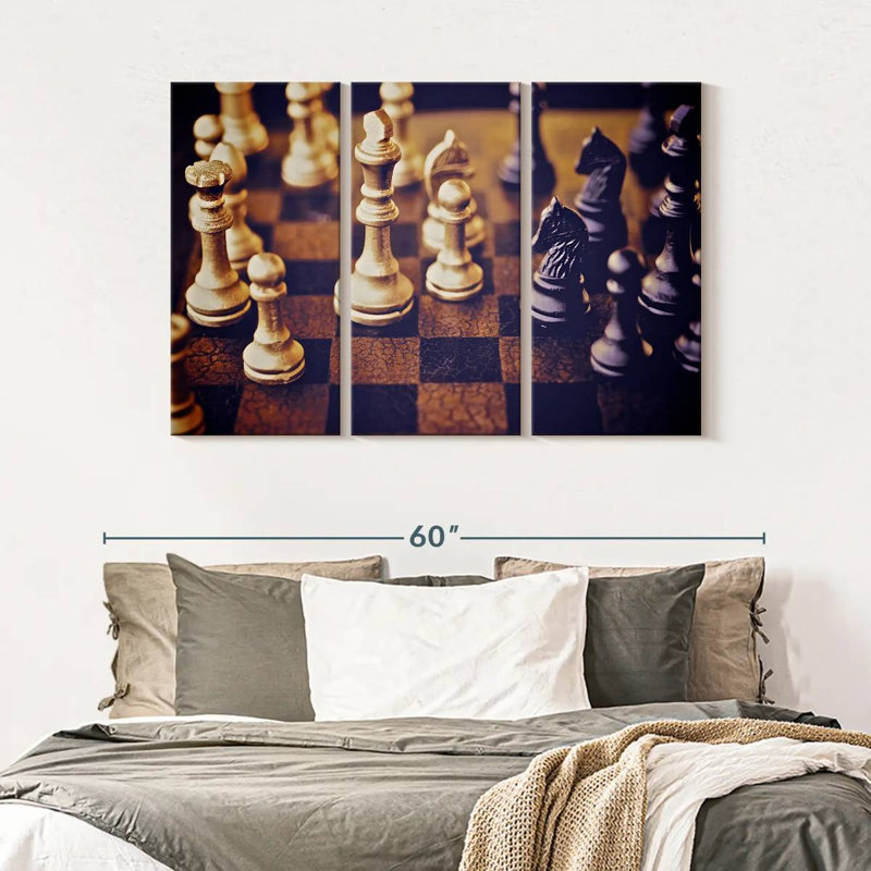 " Classic Chess " 3 - Pieces, 32" H x 50" W x 1.25" D