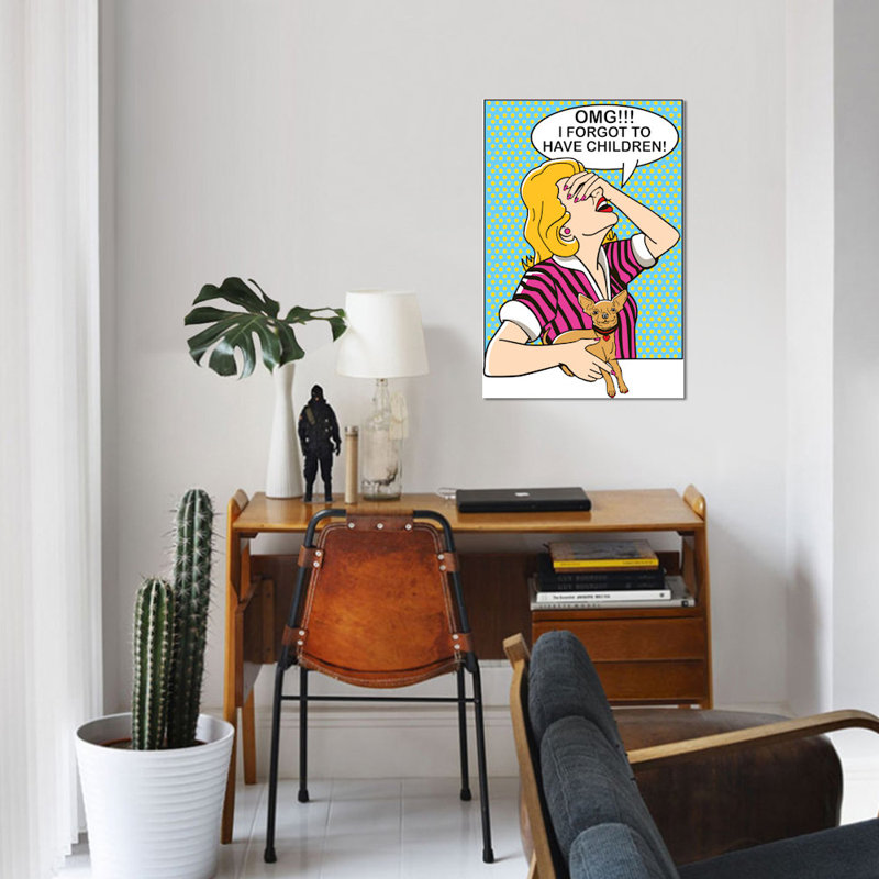 «OMG!» Impression sur toile, H 12 po x l 8 po x P 0,75 po, Pas de tapis, Toile tendue