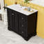 Meuble-lavabo simple autoportant moderne avec lavabo en céramique, tablette réglable et portes à fermeture en douceur-1626853375