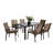 7 Pieces Patio Dining Ensemble - Rectangular Brown Table And 6 Stackable Chairs For Backyard Relaxing Chair Deck Fun Time