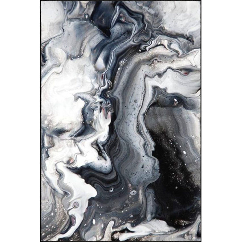 Tapis tissé à motif coloré flou et lavable, Tapis de couloir 3 pi 3 po x 6 pi 7 po