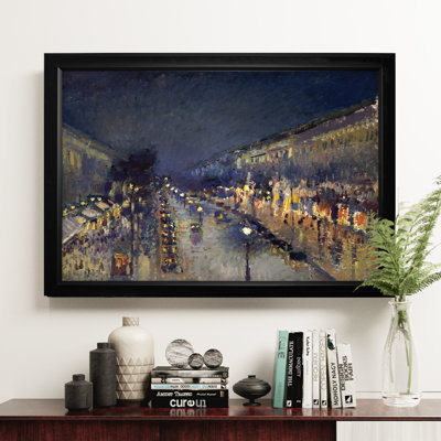 « the boulevard montmart on canvasre », reproduction de peinture à l’huile sur toile encadrée sur toile tendue