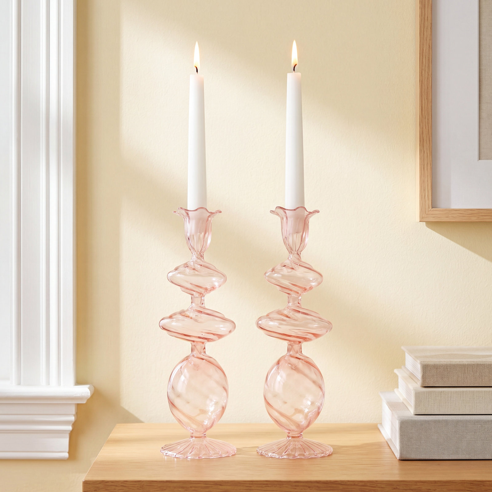 Glass Candlestick Holder