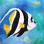 «Banner Fish» par Nicola Joyner, reproduction sur toile tendue-19668982