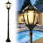 Solar Post Light Streetlight Black Aluminium
