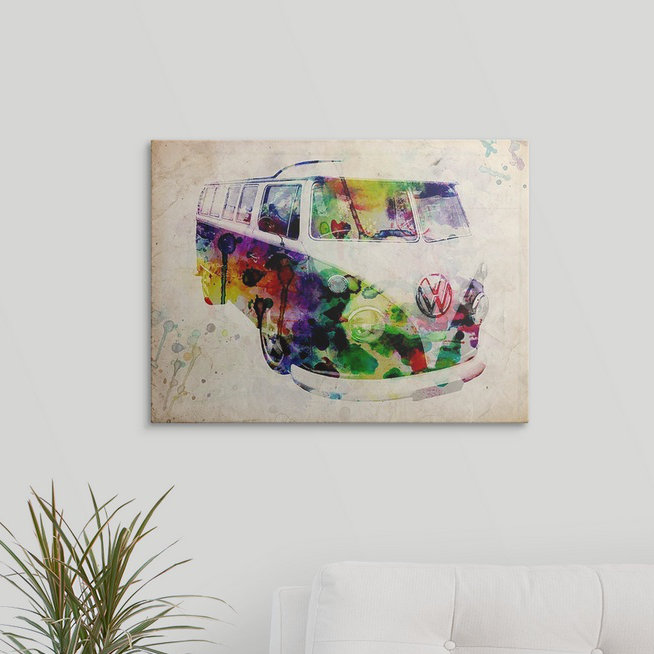 «Camper Van Urban Art» par Francy, impression, H 27 po x l 36 po x P 1,5 po, Toile