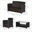 Durable 4-piece Patio Sofas Set, Steel & Rattan, Modern Style For Gardens
