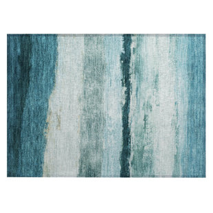 Machine Washable Indoor/Outdoor Arline ACN2169 Striped Rug
