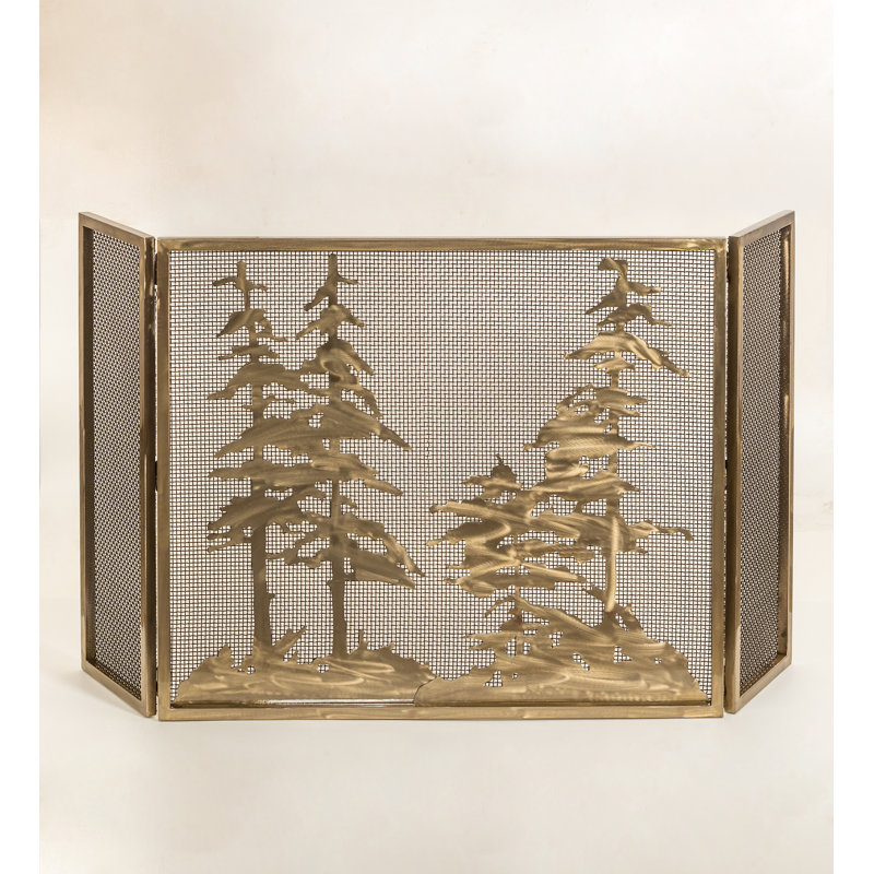 Pines 3 Panel Bifold Steel Fireplace Screen