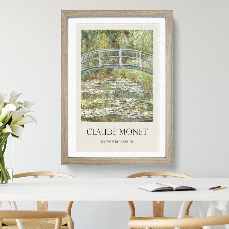 The Japanese Footbridge Vol.1 by Claude Monet - Picture Frame Painting, Oak Framed, 65cm H x 48cm W x 2cm D