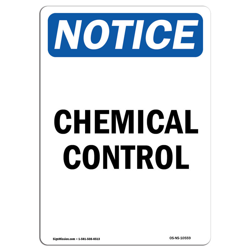 Avis de l'OSHA - Panneau de contrôle des produits chimiques, H 24 po x l 18 po x P 0,1 po