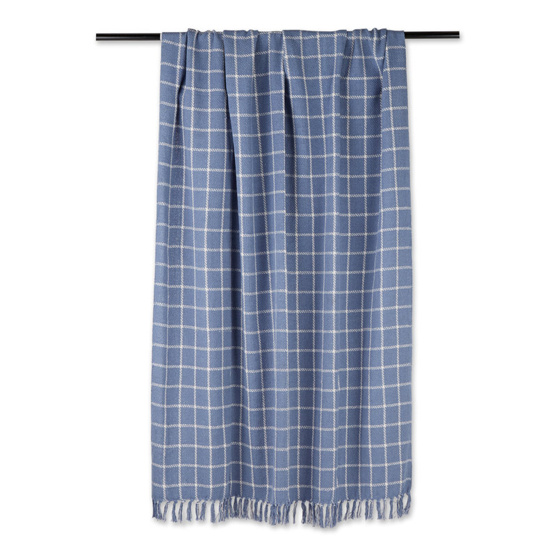 Jeté en coton , Bleu