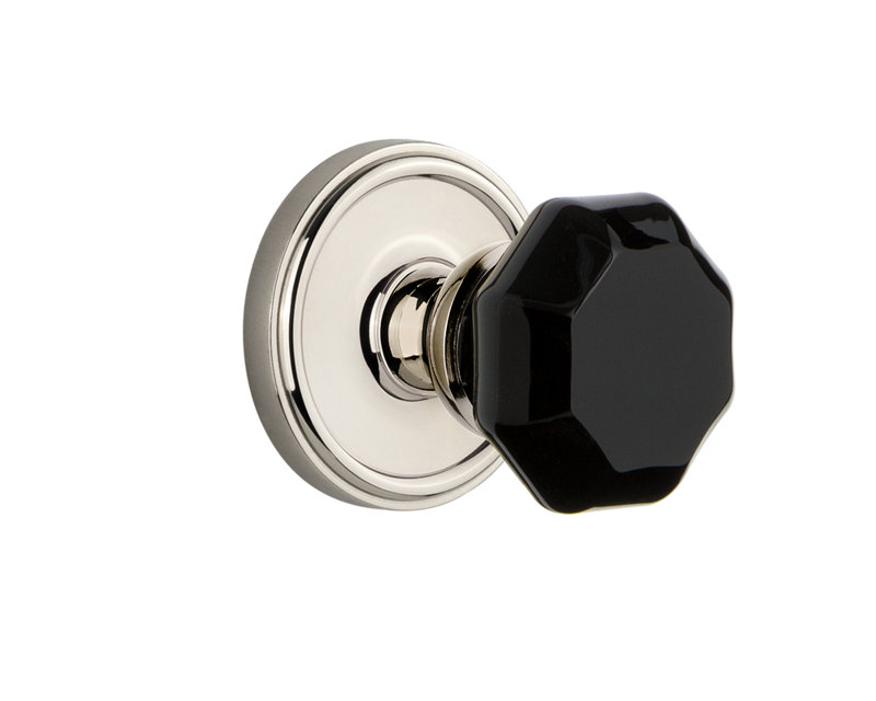 Rosette Grandeur Georgetown avec bouton de porte Lyon, Nickel poli, 2-3/4"