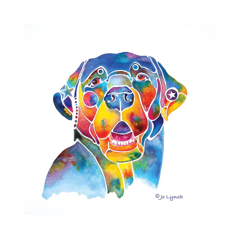 Black Labrador Lab by Jo Lynch - Wrapped Canvas Gallery-Wrapped Canvas Giclée, 45.72 cm H x 45.72 cm W