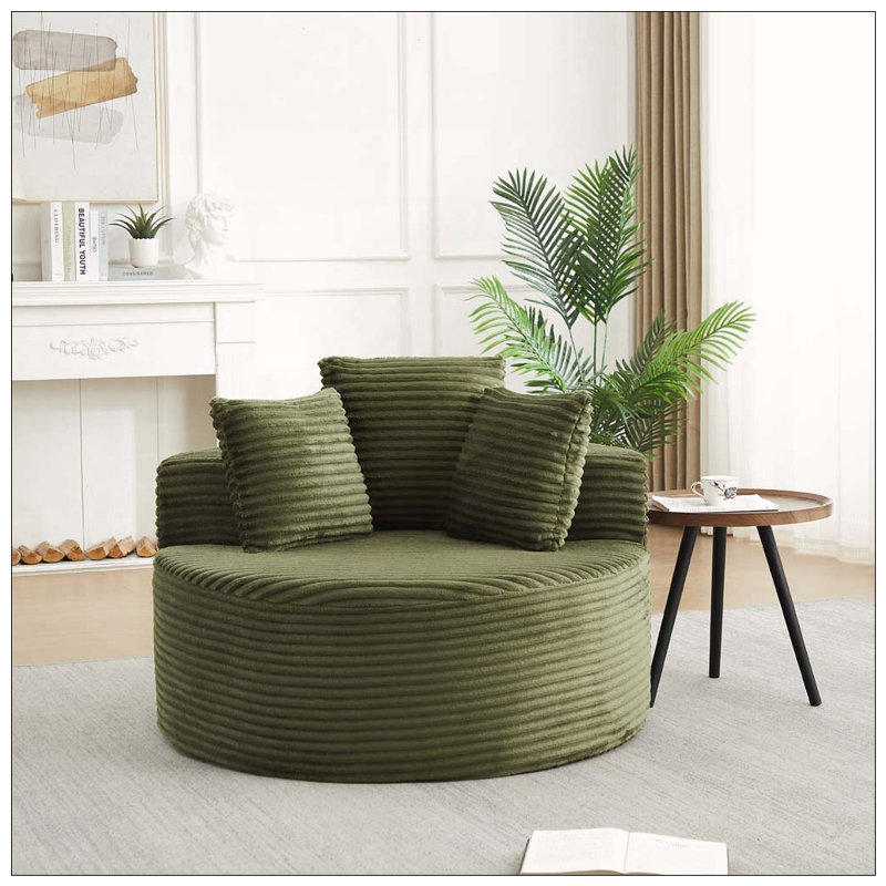 Canapé simple en velours côtelé de 43 pouces, Vert