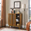 Buffet Mid-Century en rotin avec tablette réglable et portes en rotin Mid-Century-1309365498
