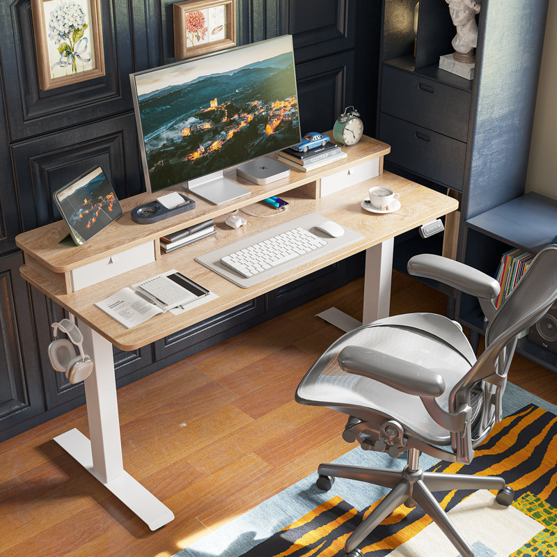 Bureau debout à hauteur ajustable Eliuth, Blanc, H 46 po x l 40 po x P 24 po