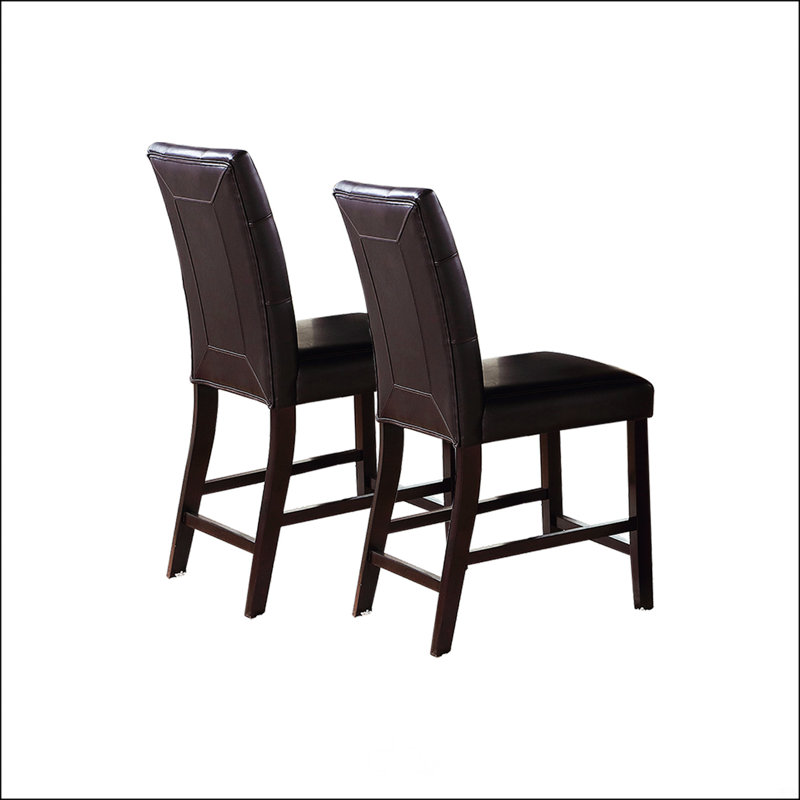Upholstered Counter Height Chairs In Espresso Finish