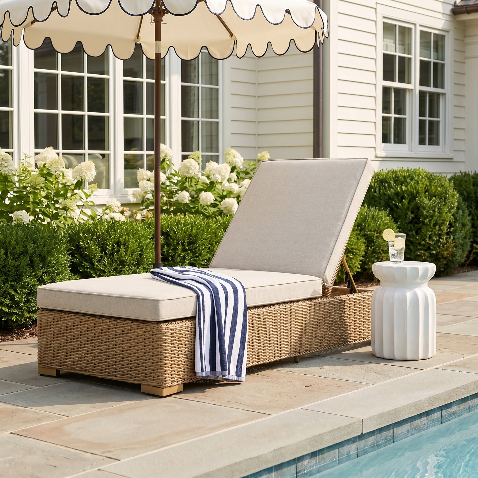 Bristow Aluminum Wicker Outdoor Chaise Lounge