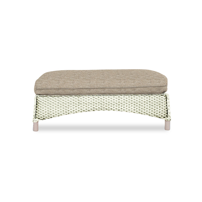 Mandalay Outdoor Ottoman, Friendly Flax, White