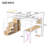 Metal Loft Bed with Built-in Work Station, Wardrobe, Storage Staircase and LED-825873853