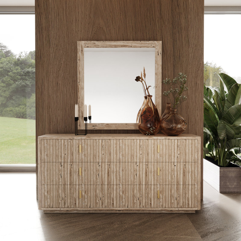 Commode à 6 tiroirs Bayldon, Beige
