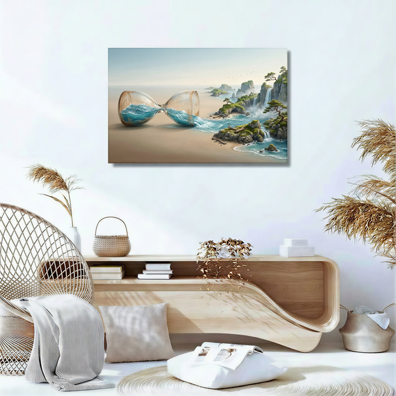 Sablier, paysage, art mural, ensemble de 1, 20"H x 30"W, Wrapped Canvas